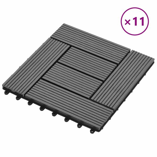 vidaXL &Pi;&lambda;ά&kappa;&alpha; &Kappa;&alpha;&tau;&alpha;&sigma;&kappa;&epsilon;&upsilon;ή&sigmaf; 11 pcs &Gamma;&kappa;&rho;&iota; 30 x 30 cm WPC