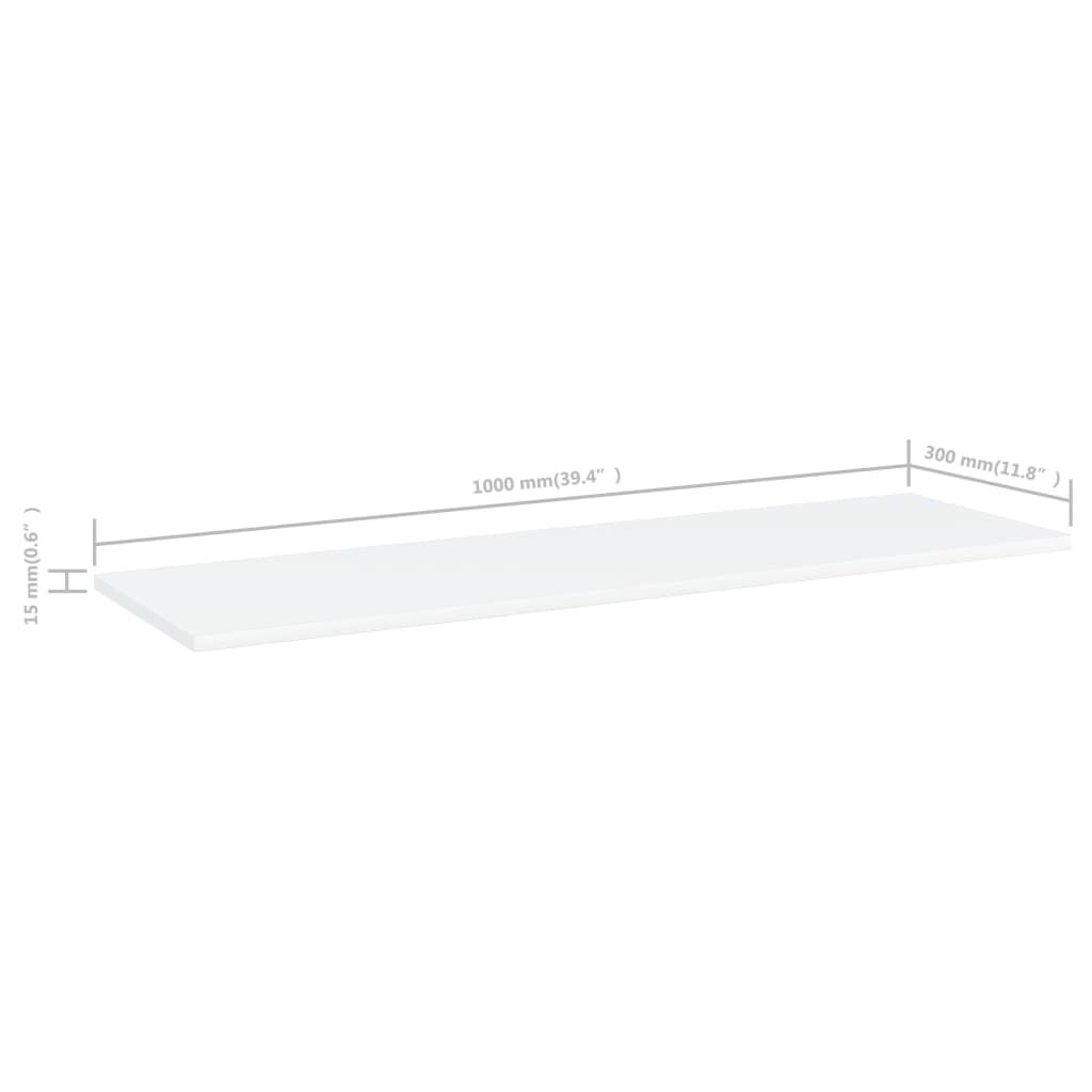 vidaXL Ράφια Βιβλιοθήκης 8 τεμ. Λευκά 100x30x1,5 εκ. από Μοριοσανίδα