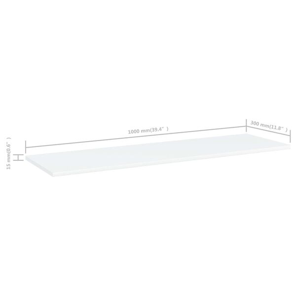 vidaXL Ράφια Βιβλιοθήκης 8 τεμ. Λευκά 100x30x1,5 εκ. από Μοριοσανίδα