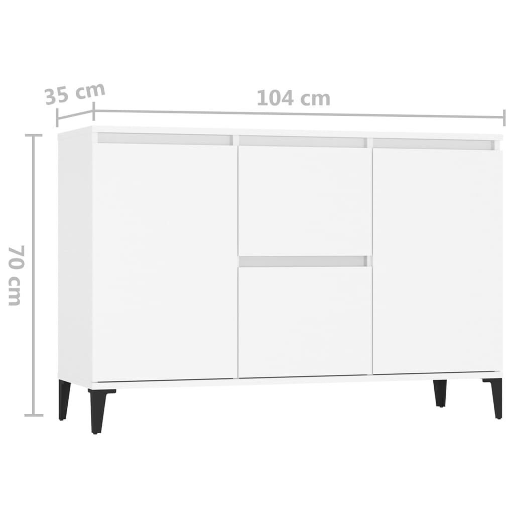 vidaXL Μπουφές Λευκός 104 x 35 x 70 εκ. από Επεξεργασμένο Ξύλο