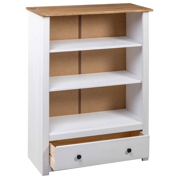 vidaXL Βιβλιοθήκη Λευκή 80x35x110 εκ. Μασίφ Ξύλο Πεύκου Σειρά Panama