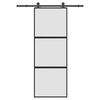 vidaXL Συρόμενη πόρτα με σετ υλικού 76x205 cm από γυαλί&Αλουμίνιο