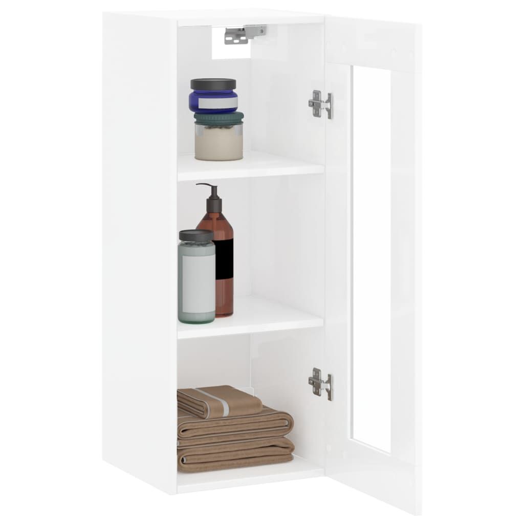 vidaXL Ντουλάπι Τοίχου Γυαλιστερό Λευκό 34,5 x 34 x 90 εκ.