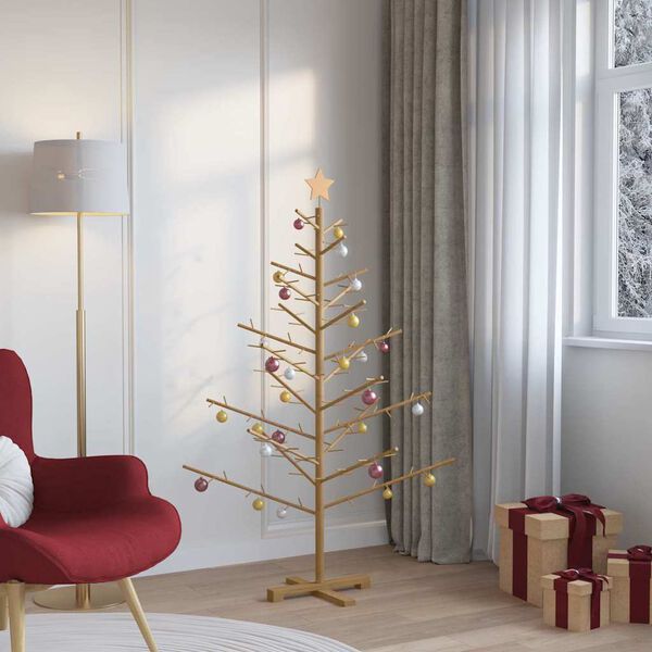 vidaXL Ξύλινο Χριστουγεννιάτικο Δέντρο Καφέ 150 cm Μασίφ ξύλο πεύκου
