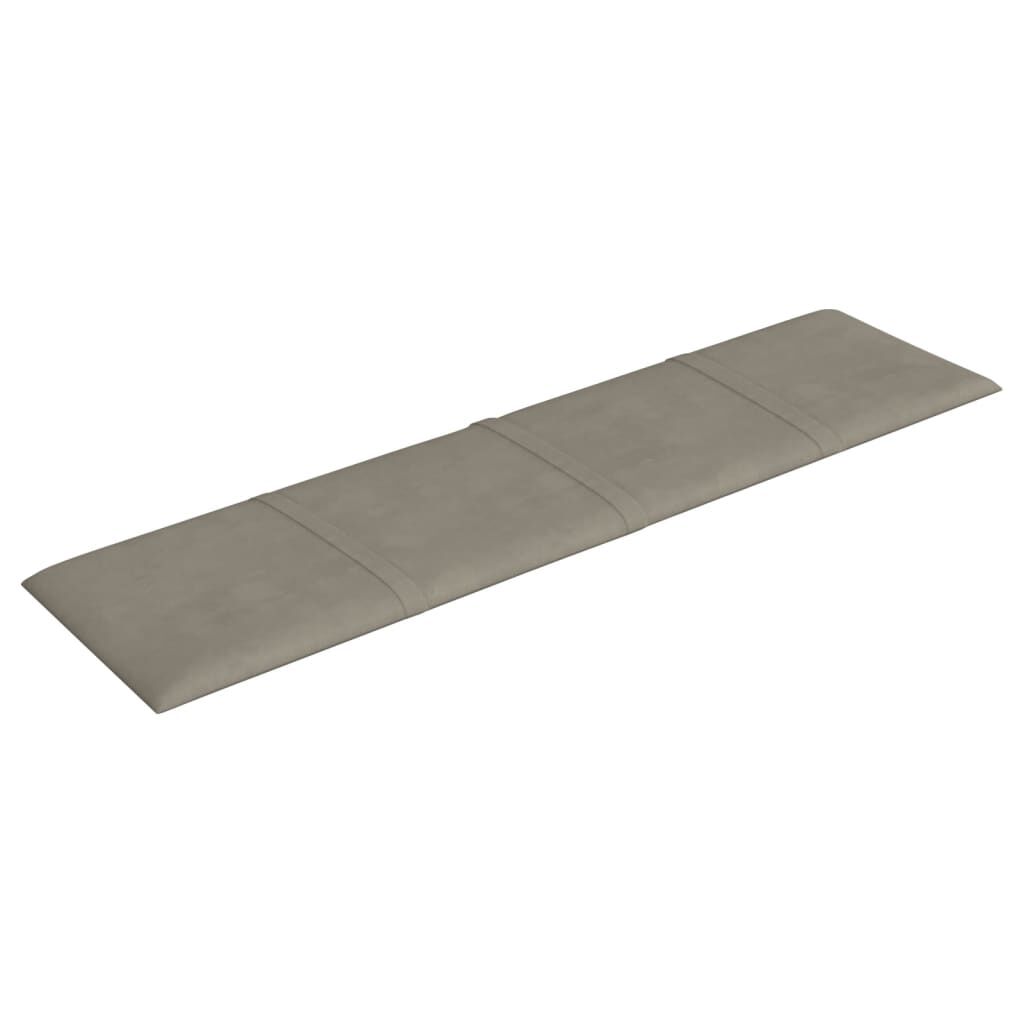 vidaXL Πάνελ Τοίχου 12 τεμ. Ανοιχτό Γκρί 60x15 εκ. 1,08 μ² Βελούδο