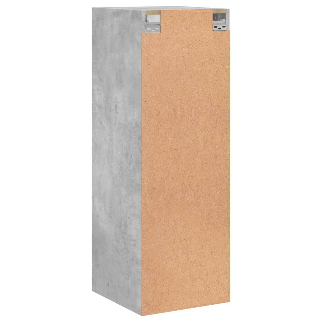 vidaXL Ντουλάπι Τοίχου Γκρι Σκυροδ. 35x37x100εκ. με Γυάλινες Πόρτες
