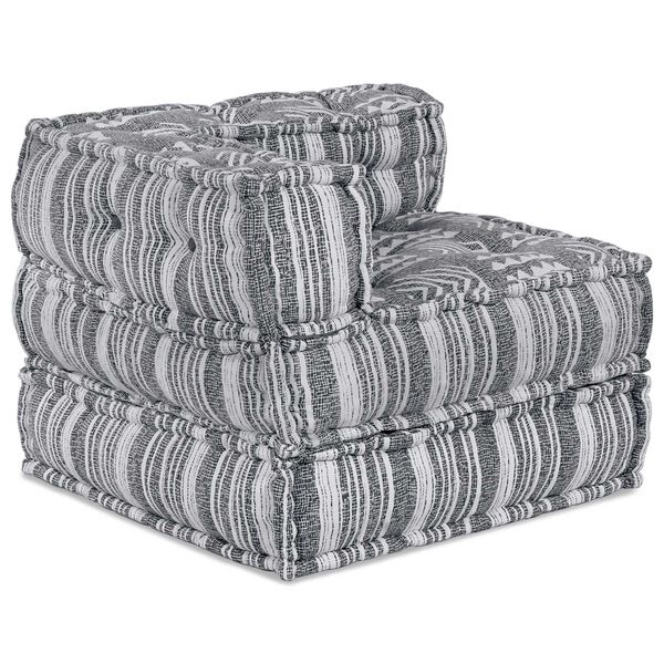 vidaXL Μοντέρνος Πούφ Σαλονιού 3 Θέσεων - Light Grey Fabric, Εύκολη Μετατροπή