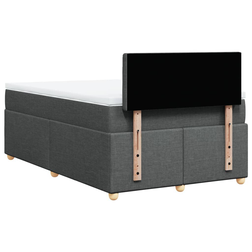 vidaXL Κρεβάτι Boxspring με Στρώμα Σκούρο Γκρι 120x190 εκ Υφασμάτινο