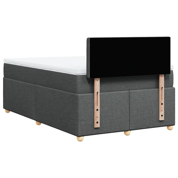 vidaXL Κρεβάτι Boxspring με Στρώμα Σκούρο Γκρι 120x190 εκ Υφασμάτινο