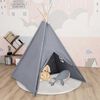 vidaXL Σκηνή Teepee Παιδική Γκρι 120x120x150 εκ. Peach Skin με Σάκο