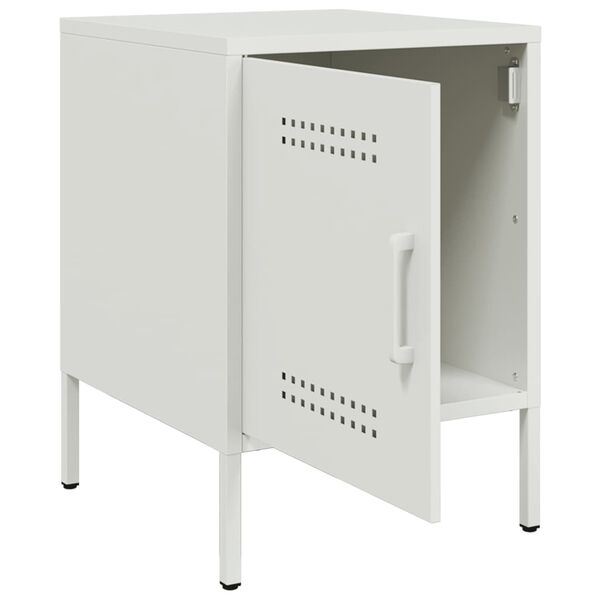 vidaXL Κομοδίνο Λευκό 36x39x50,5 εκ. από Χάλυβα
