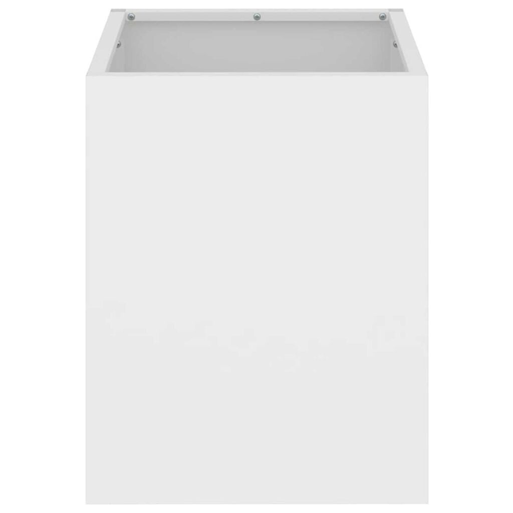 vidaXL Γλάστρα Κήπου Λευκό 32 x 32 x 40 εκ. Κρύα έλαση από χάλυβα