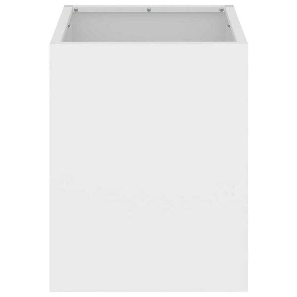 vidaXL Γλάστρα Κήπου Λευκό 32 x 32 x 40 εκ. Κρύα έλαση από χάλυβα
