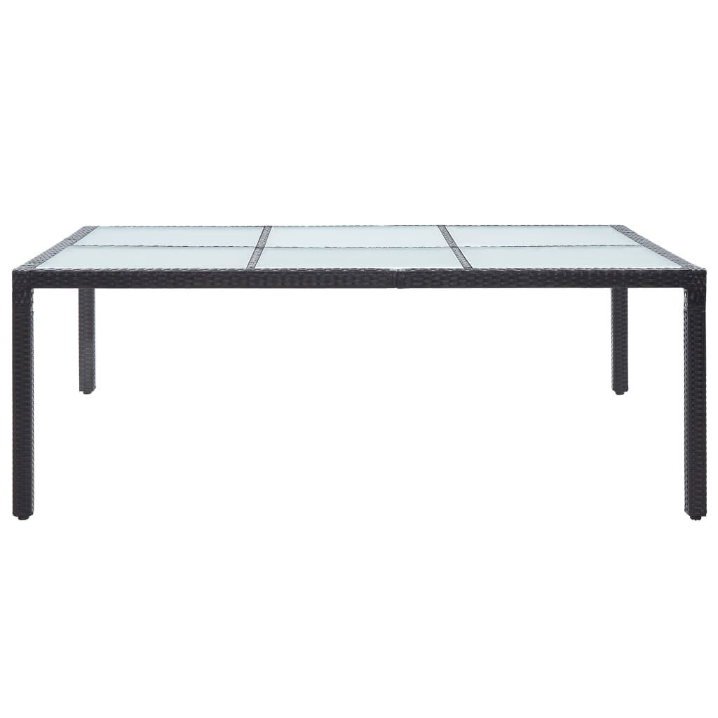 vidaXL Τραπεζαρία Εξωτερικού Χώρου Μαύρη 200x150x74 εκ. Συνθετ. Ρατάν