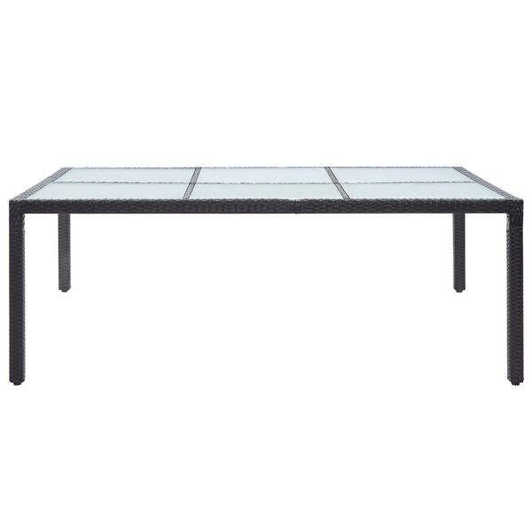 vidaXL Τραπεζαρία Εξωτερικού Χώρου Μαύρη 200x150x74 εκ. Συνθετ. Ρατάν