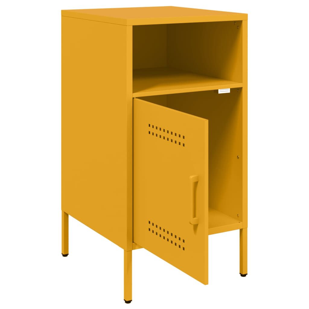 vidaXL Κομοδίνα 2 τεμ. Μουσταρδί 36 x 39 x 68 εκ. από Χάλυβα