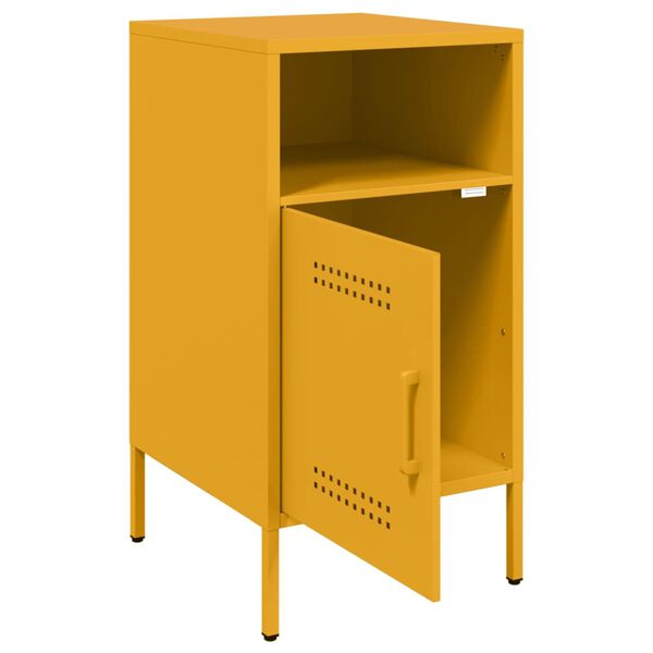 vidaXL Κομοδίνα 2 τεμ. Μουσταρδί 36 x 39 x 68 εκ. από Χάλυβα
