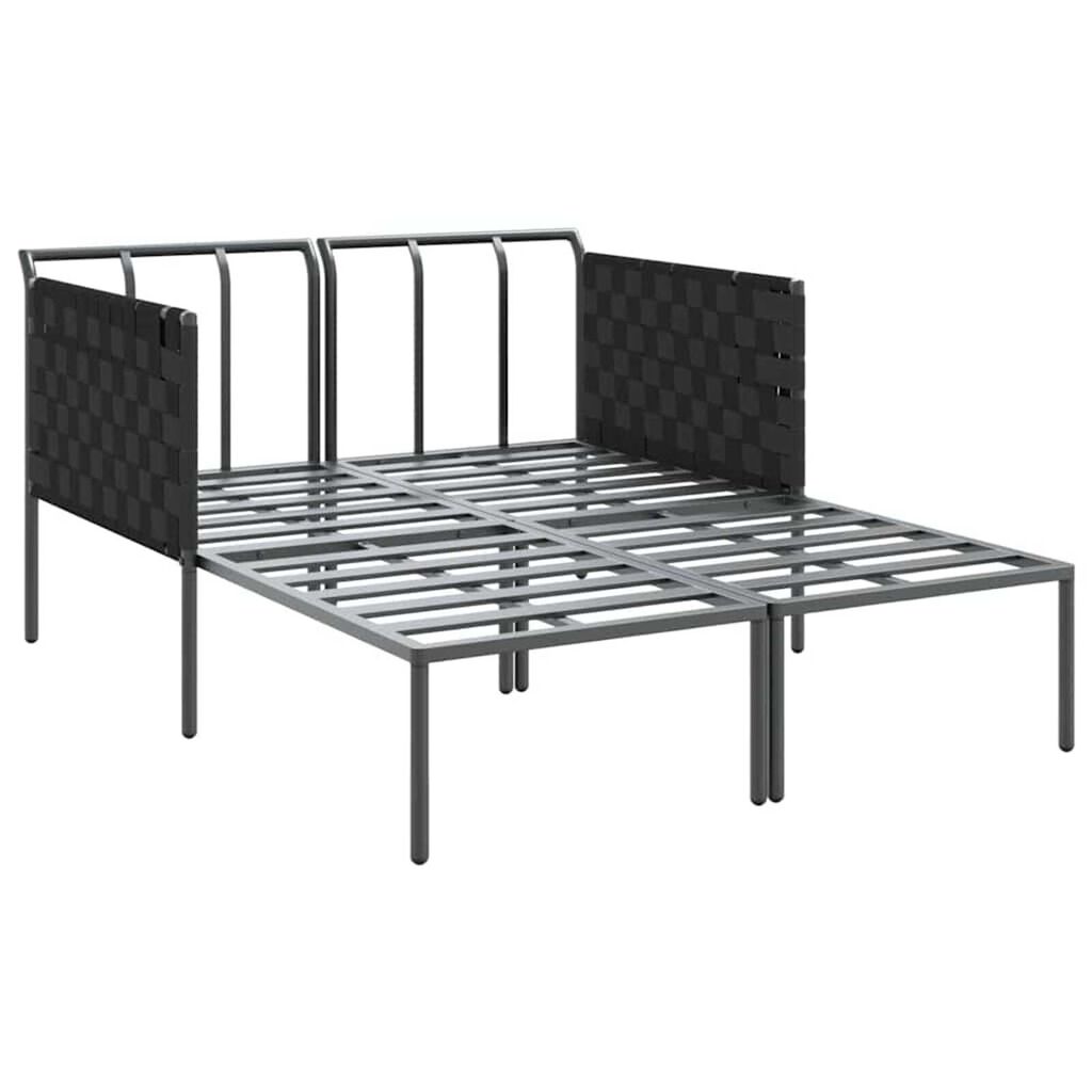 vidaXL Ήλιο-κρεβάτι με μαξιλάρι Ανθρακί 115 x 153 x 69.5 εκ. Ατσάλι
