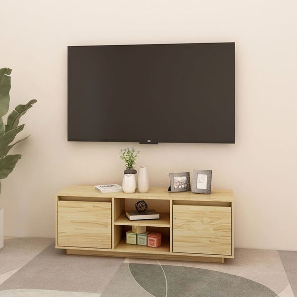 vidaXL Έπιπλο Τηλεόρασης 110 x 30 x 40 εκ. από Μασίφ Ξύλο Πεύκου