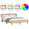 vidaXL &Pi;&lambda;&alpha;ί&sigma;&iota;&omicron; &Kappa;&rho;&epsilon;&beta;&alpha;&tau;&iota;&omicron;ύ &mu;&epsilon; &Kappa;&epsilon;&phi;&alpha;&lambda;ά&rho;&iota;/LED Sonoma &delta;&rho;&upsilon;&sigmaf; 150x200 &epsilon;&kappa;.