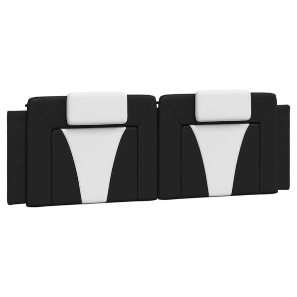 vidaXL Κρεβάτι με Στρώμα Μαύρο/Λευκό 160x200 εκ. από Συνθετικό Δέρμα