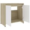 vidaXL Ντουλάπι Νιπτήρα Λευκό/Sonoma Δρυς 60 x 33 x 61 εκ. Μοριοσανίδα