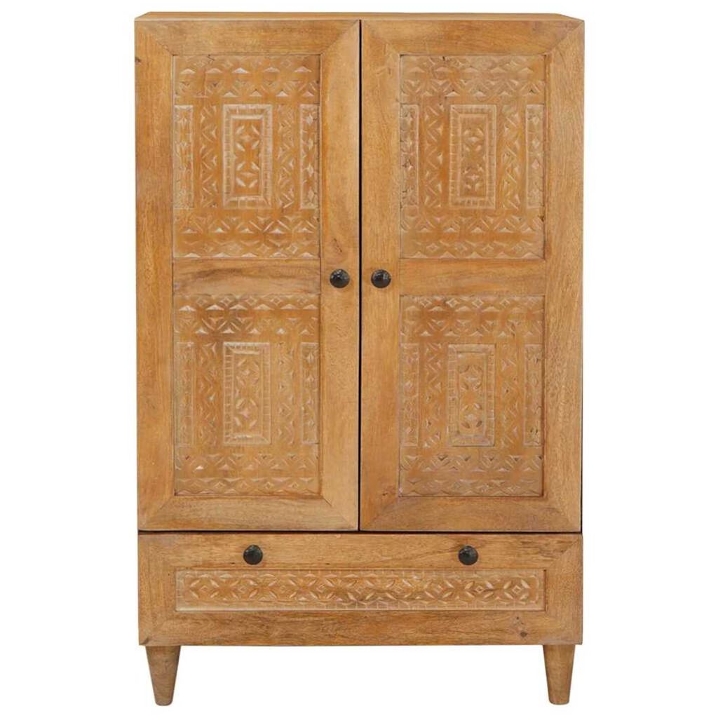vidaXL Highboard Ανοιχτό καφέ 60 x 33 x 100 εκ. Μασίφ ξύλο μάνγκο