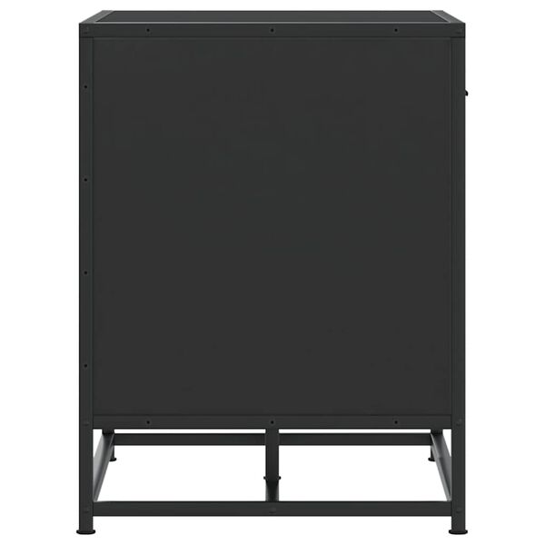 vidaXL Παπουτσοθήκη Μαύρη 60x40x53,5εκ. από Επεξεργασμένο Ξύλο μέταλλο