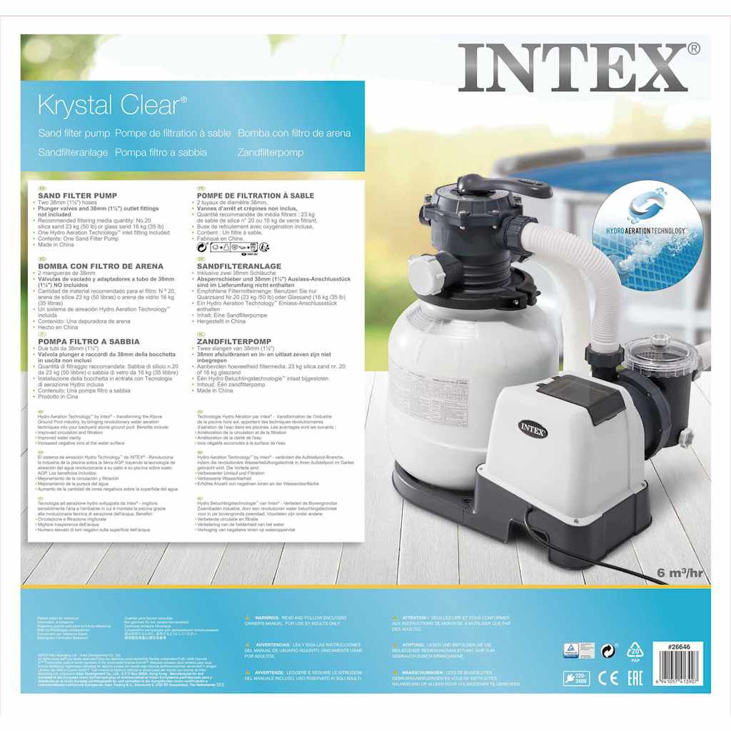 Intex Αντλία με Φίλτρο Άμμου Krystal Clear 7,9 μ³/ώρα 26646GS