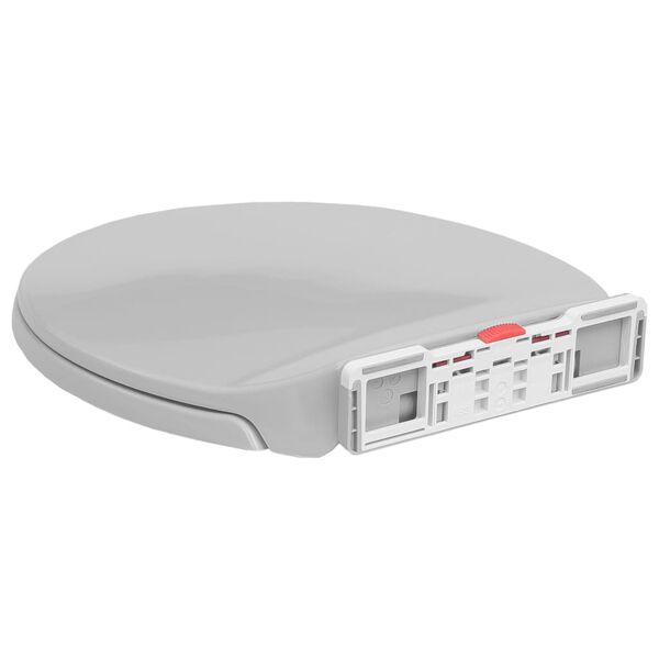 vidaXL Κάλυμμα Λεκάνης με Soft Close &amp; Quick Release Οβάλ Ανοιχτό Γκρι