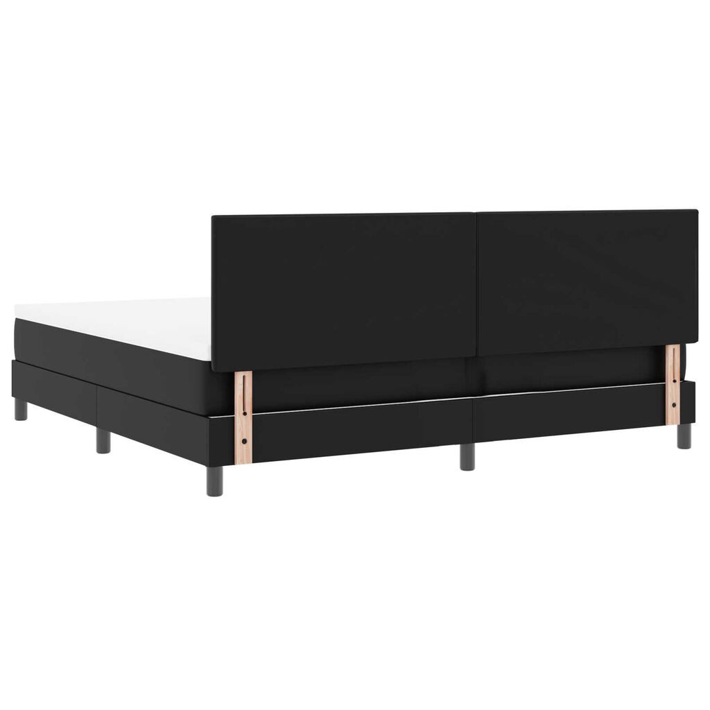 vidaXL Κρεβάτι με Στρώμα με στρώμα Μαύρο 200 x 200 cm Τεχνητό δέρμα