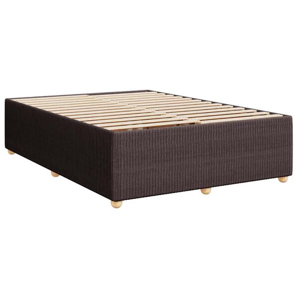 vidaXL Κρεβάτι Boxspring με Στρώμα Σκούρο Καφέ 160x200 εκ Υφασμάτινο