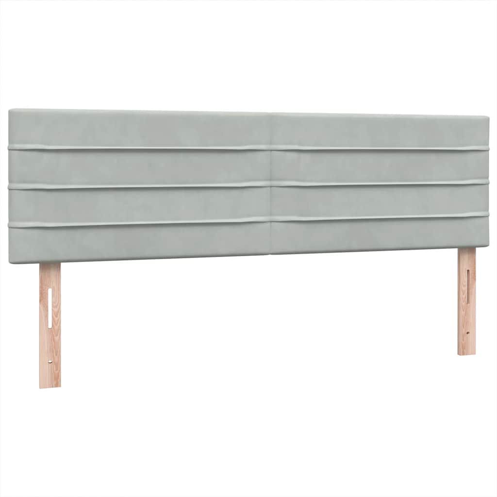 vidaXL Κρεβάτι Boxspring με Στρώμα Ανοιχτό Γκρι 140x210 εκ. Βελούδινο
