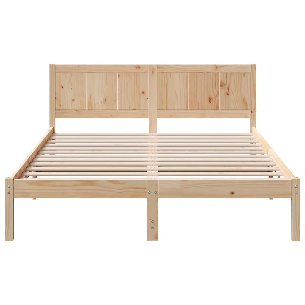 vidaXL Σκελετός Κρεβατιού Καφέ 150 x 200 cm Μασίφ ξύλο πεύκου