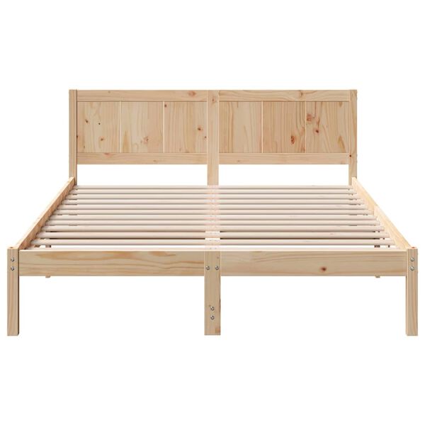 vidaXL Σκελετός Κρεβατιού Καφέ 150 x 200 cm Μασίφ ξύλο πεύκου