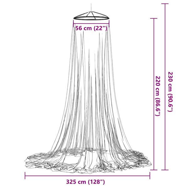 vidaXL Κουνουπιέρα για κρεβάτι 220 Δίχτυ Λευκό 56x56x220 εκ.