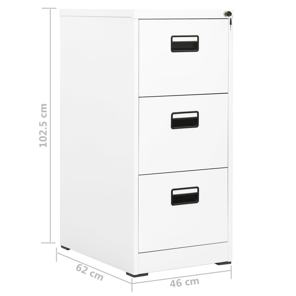 vidaXL Αρχειοθήκη Λευκή 46 x 62 x 102,5 εκ. από Ατσάλι
