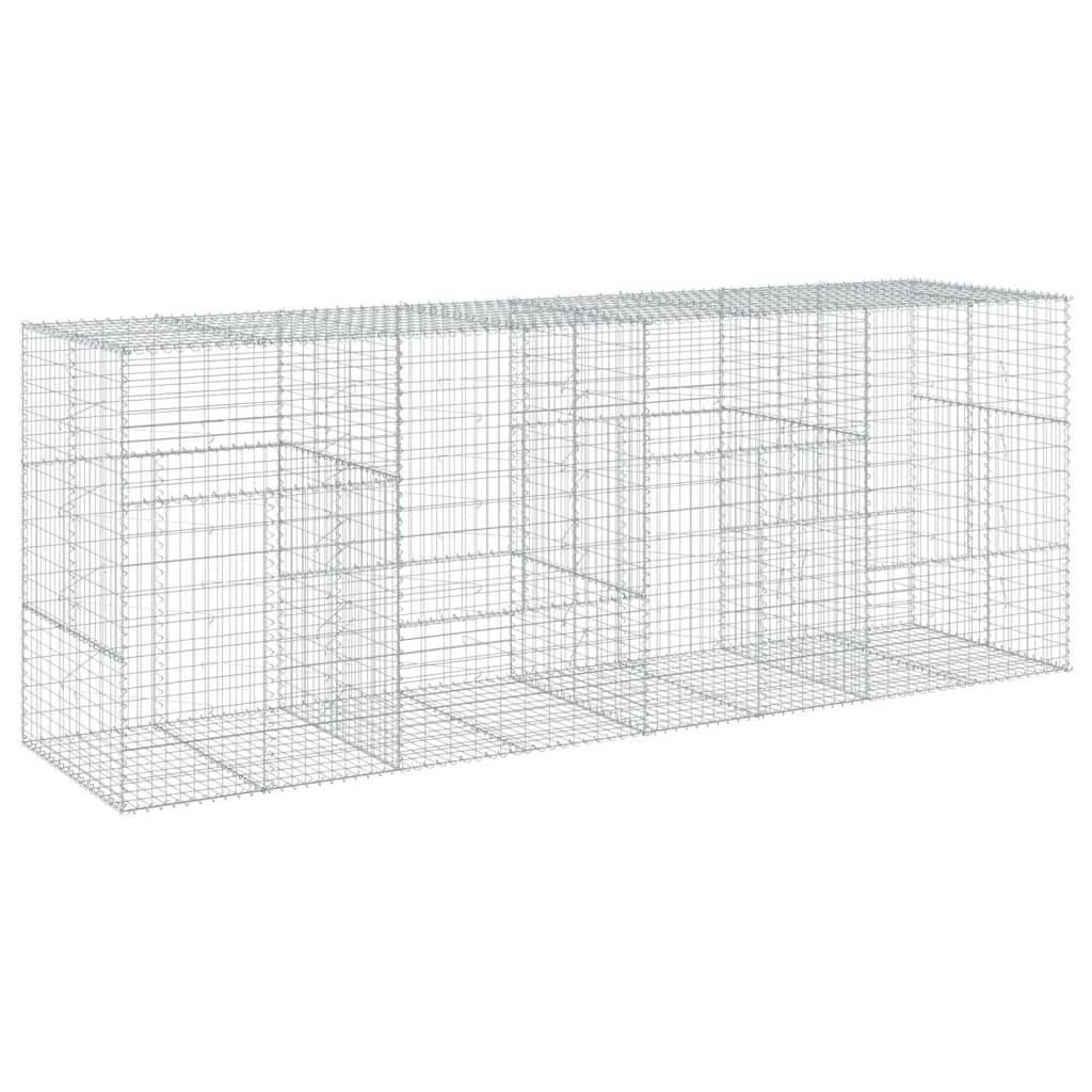 vidaXL Συρματοκιβώτιο με Κάλυμμα 400x100x150εκ από Γαλβανισμένο Χάλυβα