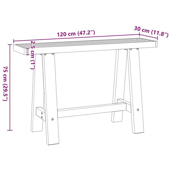 vidaXL Τραπέζι κονσόλας NOAIN με πόδια σχήματος Α 120x30x75 cm