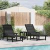 vidaXL Έπιπλα Χαλάρωσης Κήπου 3 pcs Μαύρο 38 x 38 x 46cm Πολυαιθυλένιο