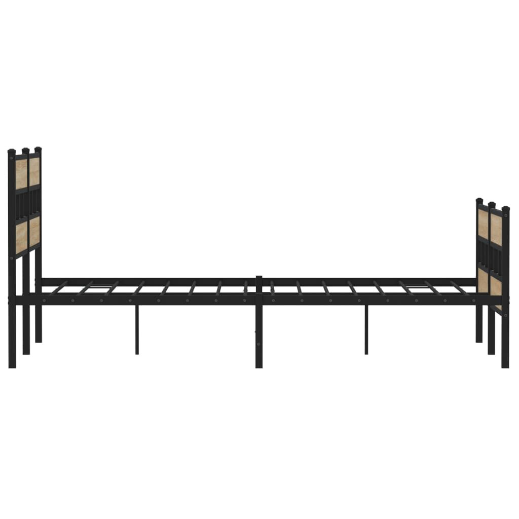 vidaXL Σκελετός Κρεβ. Χωρίς Στρώμα Sonoma Δρυς 140x200 εκ. Μεταλλικό