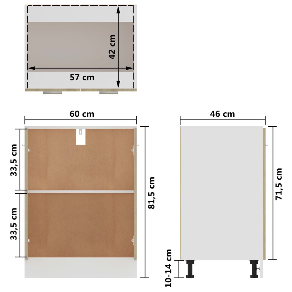 vidaXL Ντουλάπι Δαπέδου Lyon Sonoma Δρυς 60 x 46 x 81,5 εκ. Επεξ. Ξύλο