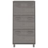 vidaXL Παπουτσοθήκη HAMAR Αν. Γκρι 59,5x35x117 εκ. Μασίφ Ξύλο Πεύκου