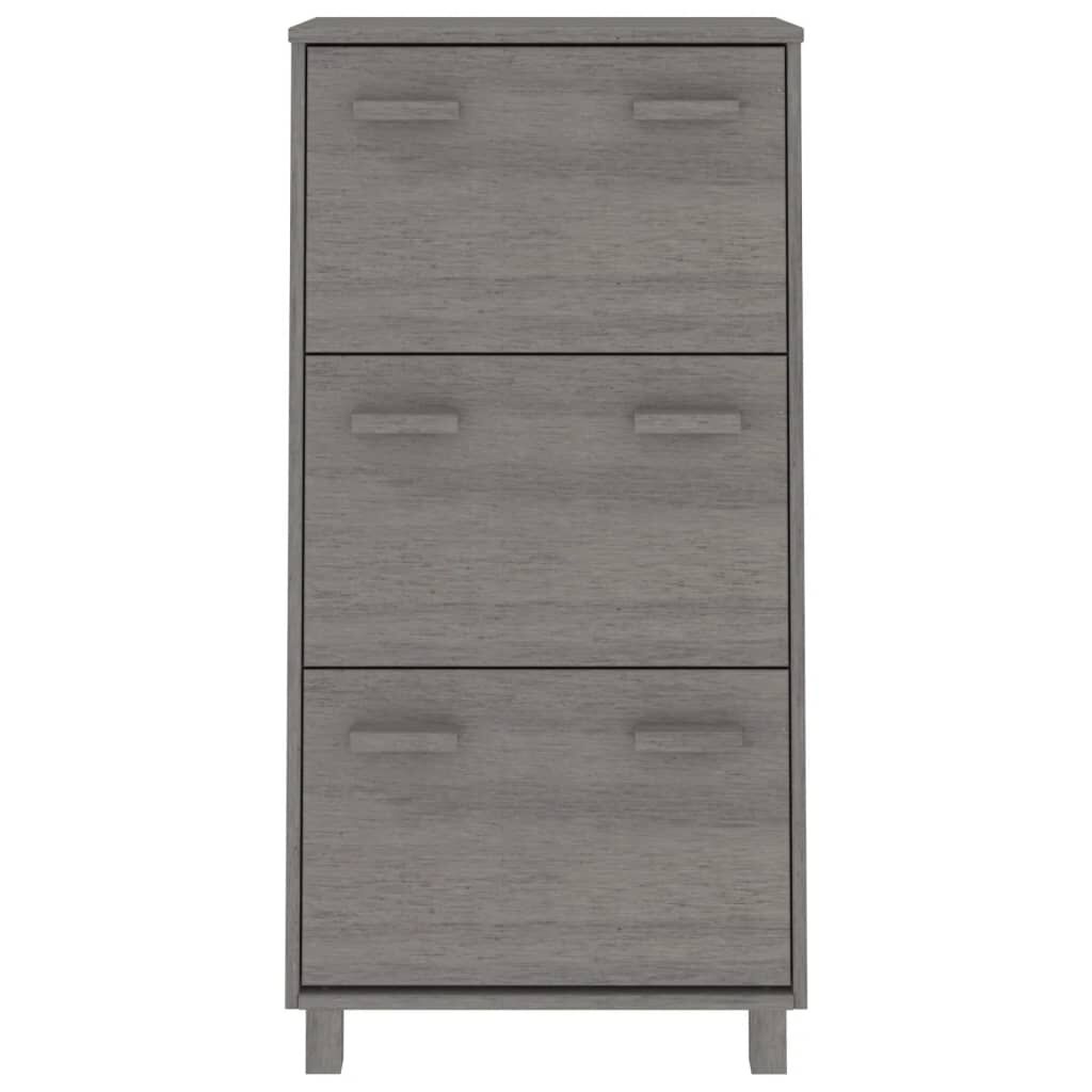 vidaXL Παπουτσοθήκη HAMAR Αν. Γκρι 59,5x35x117 εκ. Μασίφ Ξύλο Πεύκου