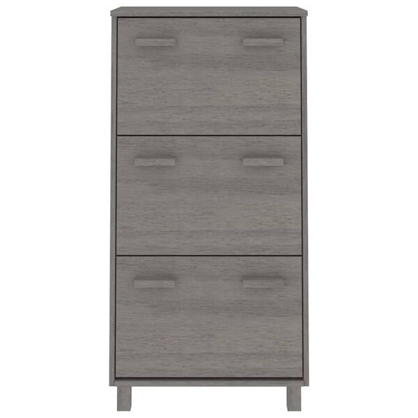 vidaXL Παπουτσοθήκη HAMAR Αν. Γκρι 59,5x35x117 εκ. Μασίφ Ξύλο Πεύκου