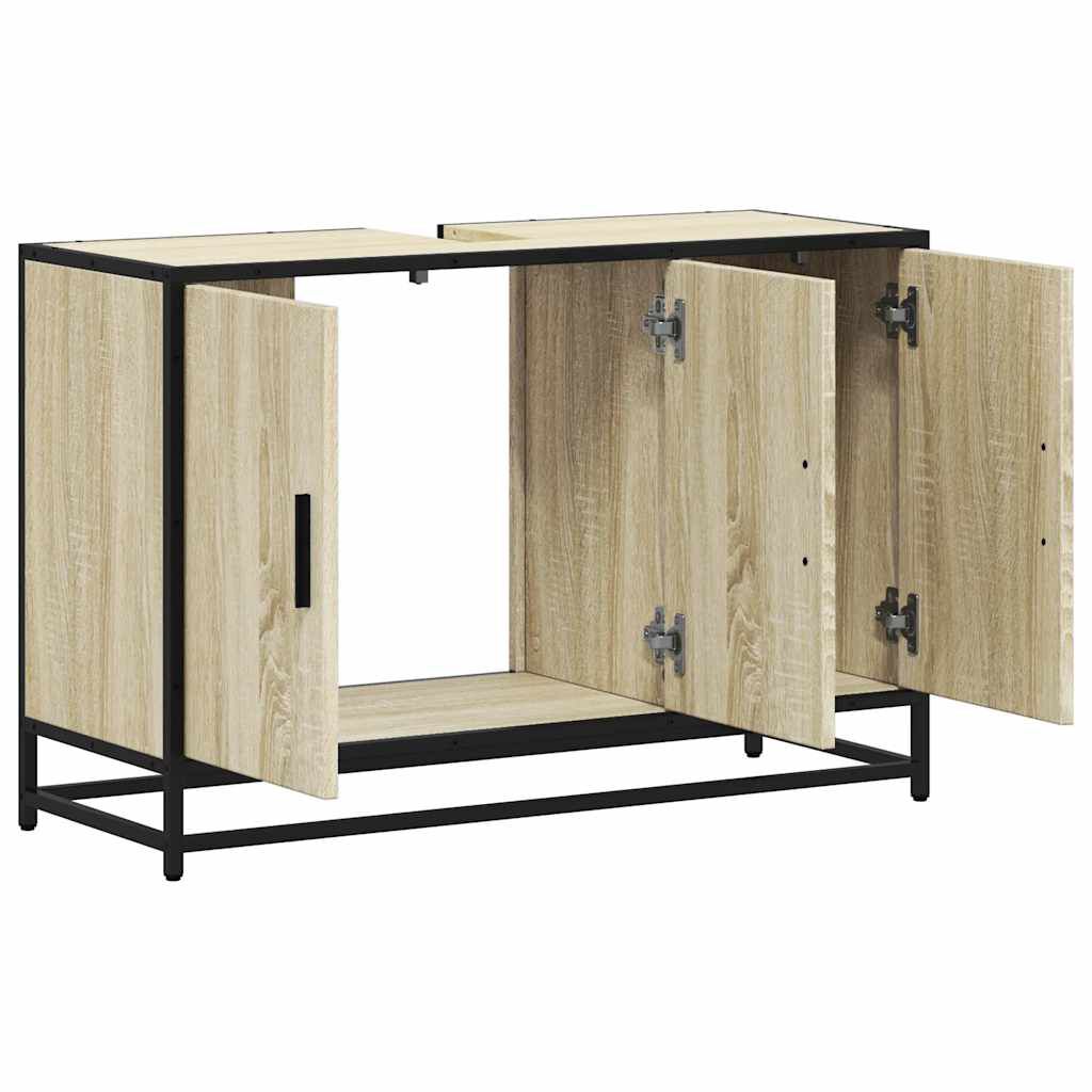 vidaXL Ντουλάπι νιπτήρα μπάνιου Sonoma Oak 90x33x60 cm
