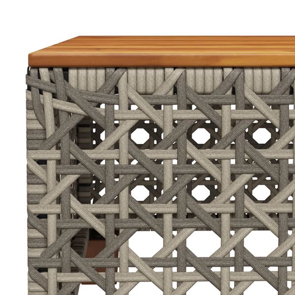 vidaXL Τραπέζι Κήπου Γκρι 55x55x36 εκ. Συνθετικό Ρατάν/Ξύλο Ακακίας