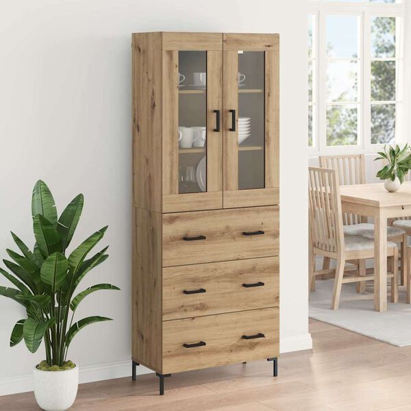 vidaXL Highboard &mu;&epsilon; &sigma;&upsilon;&rho;&tau;ά&rho;&iota; 2 pcs Artisan Oak &Epsilon;&pi;&epsilon;&xi;&epsilon;&rho;&gamma;&alpha;&sigma;&mu;έ&nu;&omicron; &xi;ύ&lambda;&omicron;