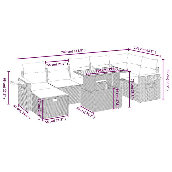 vidaXL &Sigma;&alpha;&lambda;ό&nu;&iota; &Kappa;ή&pi;&omicron;&upsilon; 8 &Tau;&epsilon;&mu;&alpha;&chi;ί&omega;&nu; &Mu;&alpha;ύ&rho;&omicron; &alpha;&pi;ό &Sigma;&upsilon;&nu;&theta;&epsilon;&tau;&iota;&kappa;ό &Rho;&alpha;&tau;ά&nu; &mu;&epsilon; &Mu;&alpha;&xi;&iota;&lambda;ά&rho;&iota;&alpha;