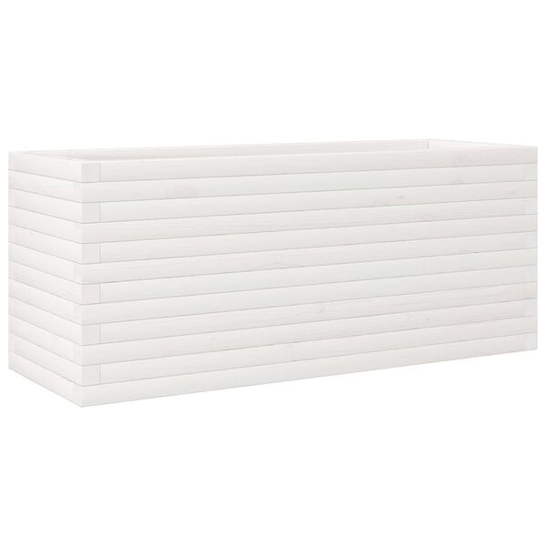 vidaXL Ζαρντινιέρα Κήπου Λευκή 110x40x45,5 εκ. από Μασίφ Ξύλο Πεύκου